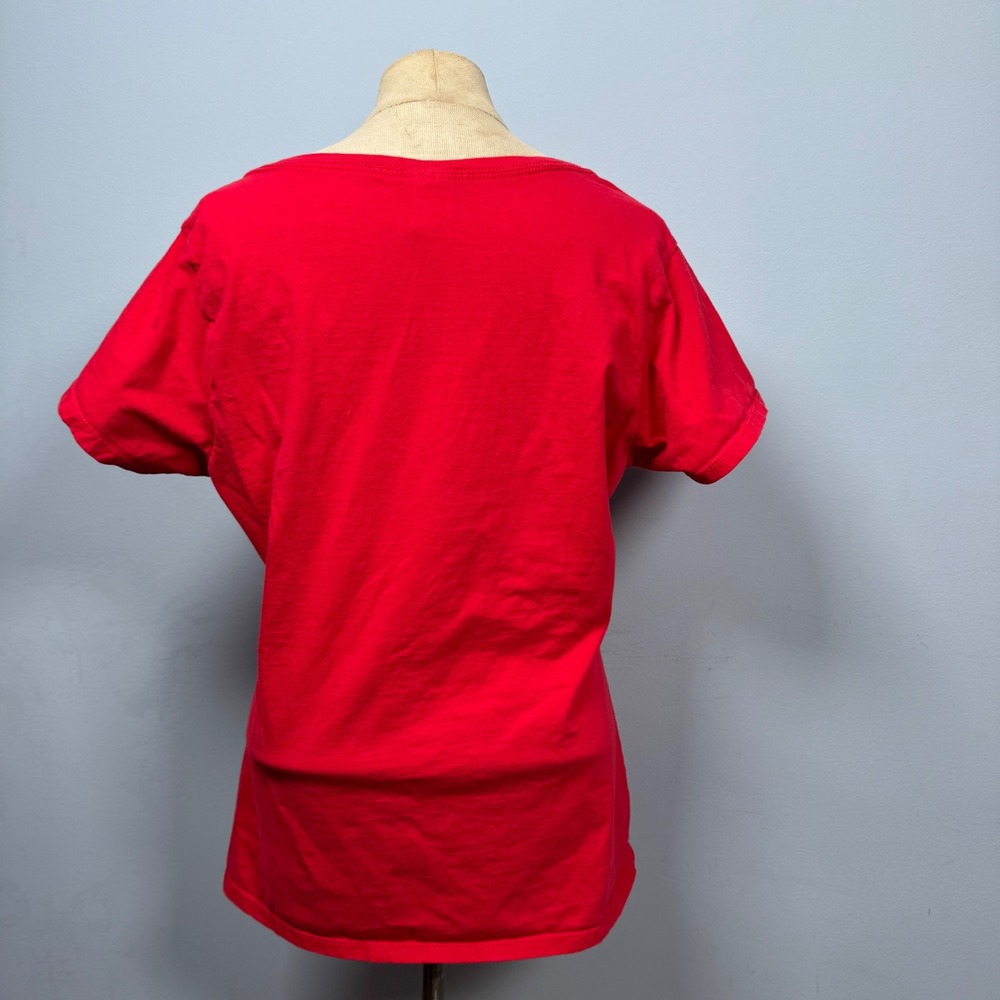 Mother of Dragons Game of Thrones T Shirt Women L Red Black V Neck Targaryan HBO - Picture 3 of 11